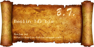 Beslin Tóbia névjegykártya